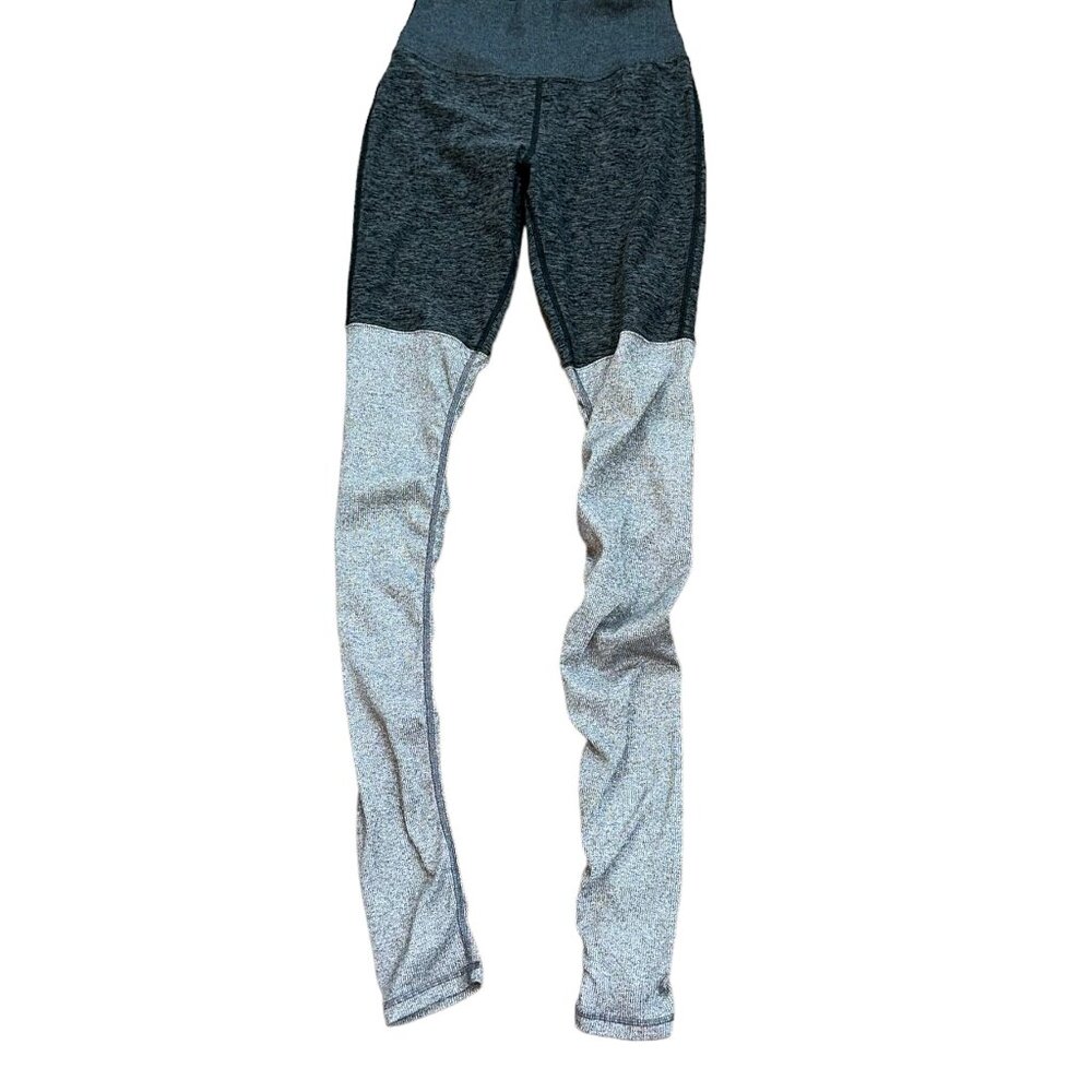 ALO Yoga Grey High Waist Ribbed Knit‎ Lounge Leggings Ruched Small Dance Workout
